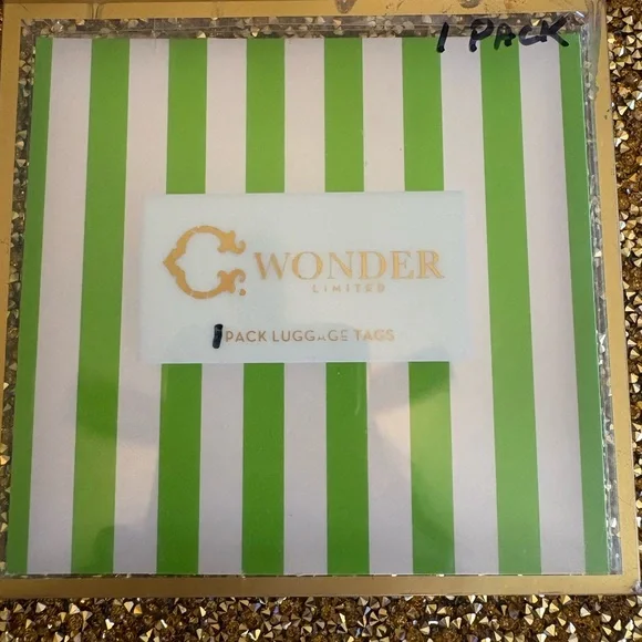 C. Wonder NWT Blue and Pink Flamingos Luggage Tag. One tag only. - Picture 3 of 3